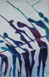 Marja de Jong, acrylic paint, at the station 1