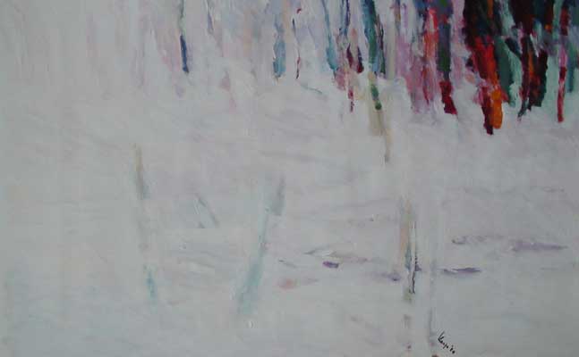 Marja de Jong, acrylic painting on paper title landscape12 