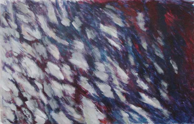 Marja de Jong, acrylic painting on paper title landscape 3