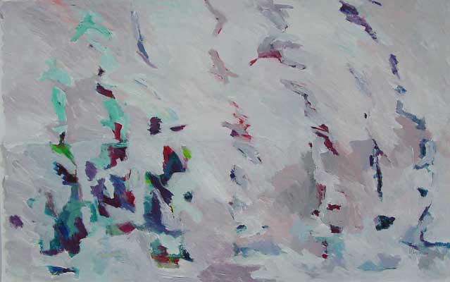 Marja de Jong, acrylic painting on paper title landscape 2