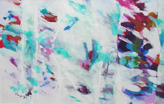 Marja de Jong, acrylic painting on paper title tear up a landscape 1