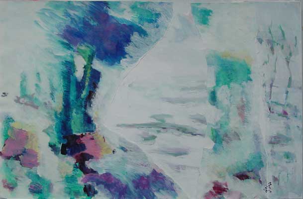 Marja de Jong, acrylic painting on paper title tear up a landscape 4