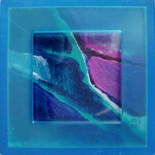 Marja de Jong, acrylic paint series landscape in a box 1