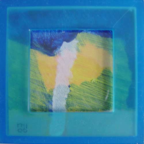 Marja de Jong, acrylic paint series landscape in a box 2