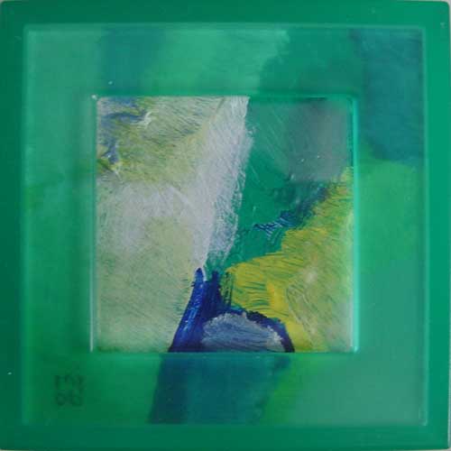 Marja de Jong, acrylic paint series landscape in a box 7