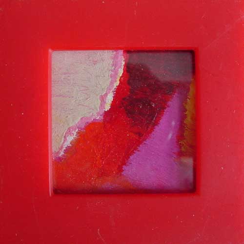 Marja de Jong, acrylic paint series landscape in a box 16