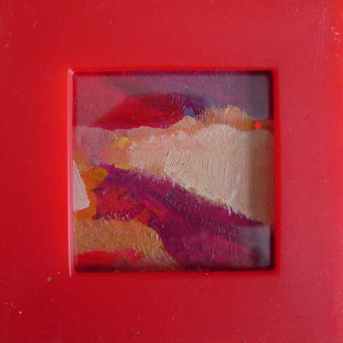 Marja de Jong, acrylic paint series landscape in a box 17