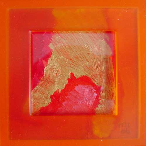 Marja de Jong, acrylic paint series landscape in a box 18