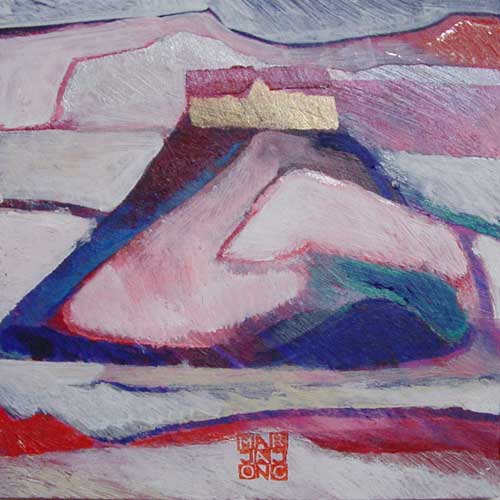 Marja de Jong, acrylic paint series Saksala on the Rock 2