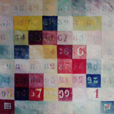 Marja de Jong acrylic paint on masonite title 1947